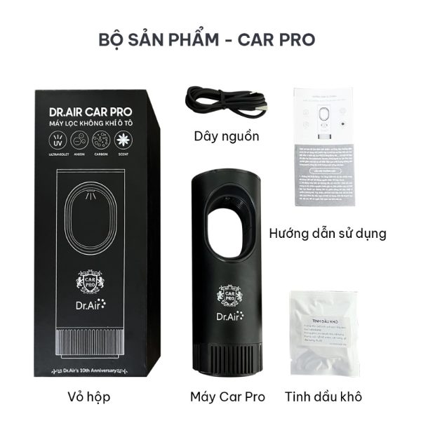 Bộ sản phẩm máy lọc không khí ô tô Dr.Air Car Pro