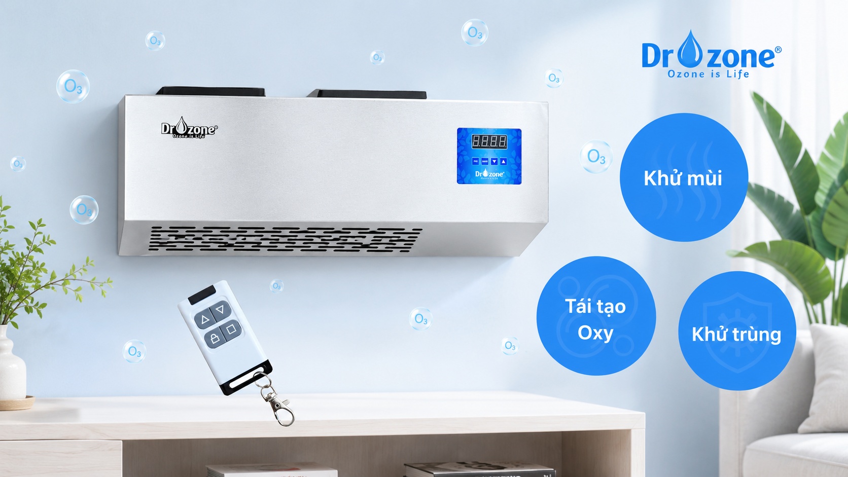 Dr.Ozone Titan 5 giúp khử mùi hiệu quả không gian kín