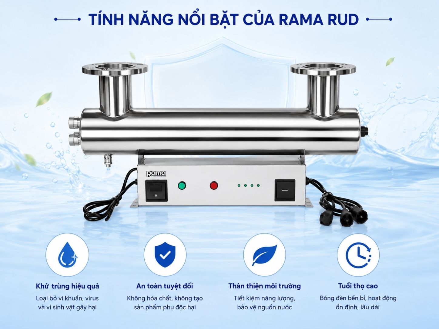 Những ưu điểm khi sử dụng thiết bị UV xử lý nước Rama