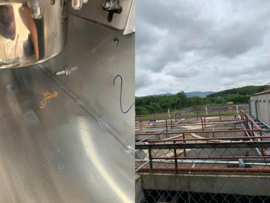 Chi tiết thiết bị inox và khu bể lắng nước thải của nhà máy giấy tại Nghĩa Đàn, Nghệ An